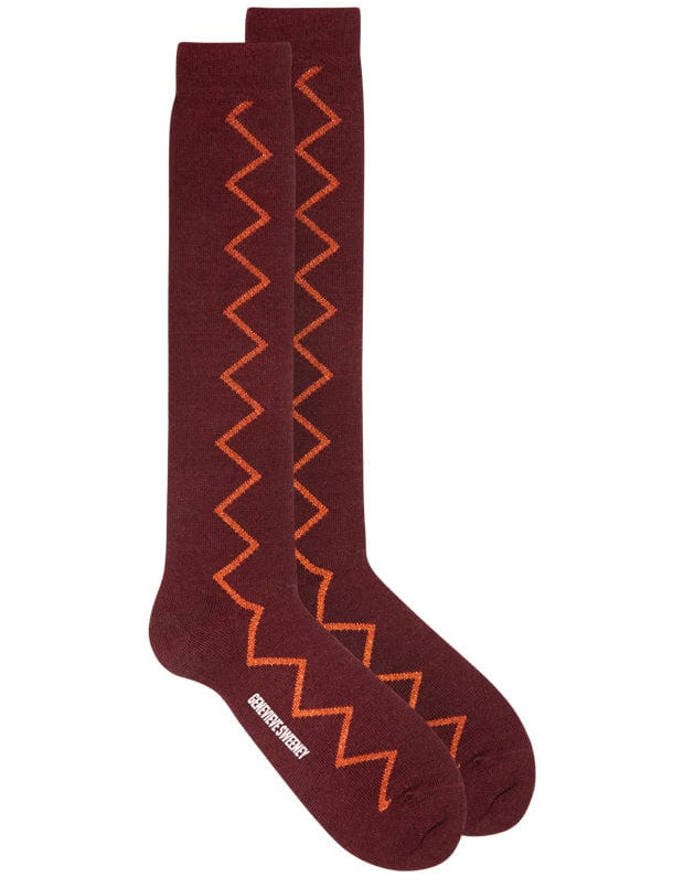 Sia Merino Knee High Socks Burgundy Genevieve Sweeney