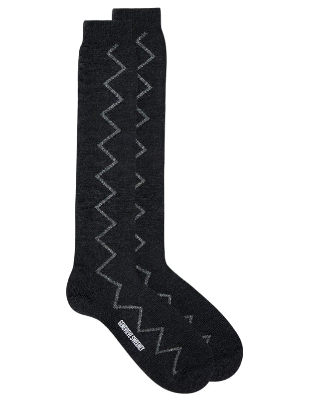 Sia Merino Knee High Socks Charcoal Genevieve Sweeney
