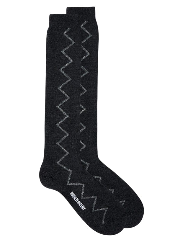 Sia Merino Knee High Socks Charcoal Genevieve Sweeney