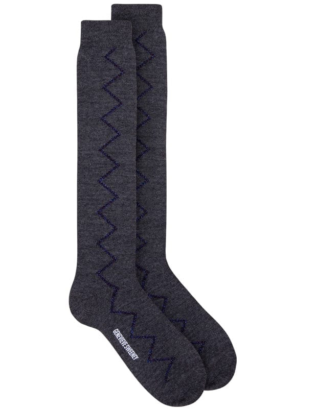 Sia Merino Knee High Socks Dark Grey Genevieve Sweeney
