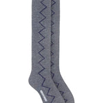 Sia Merino Knee High Grey Socks Navy Genevieve Sweeney