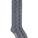 Sia Merino Knee High Grey Socks Navy Genevieve Sweeney