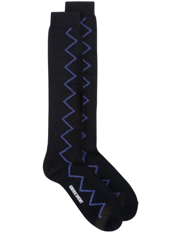 Sia Organic Cotton Knee High Socks Black Genevieve Sweeney