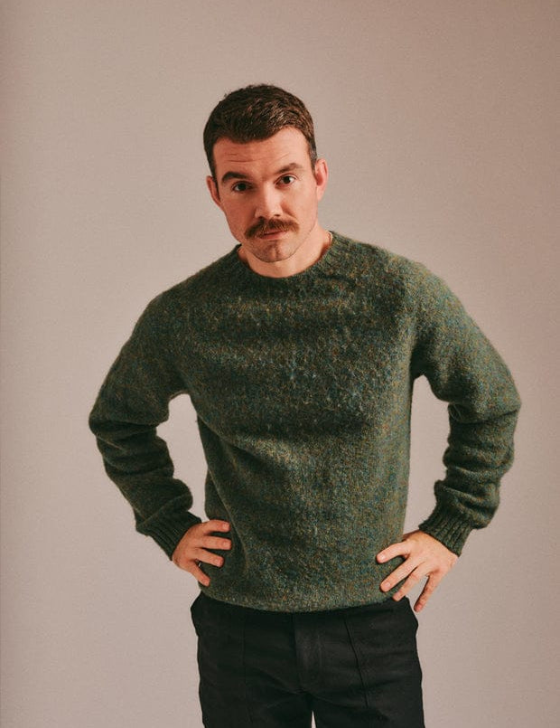 Lunan Brushed Wool Sweater Jade Green Genevieve Sweeney