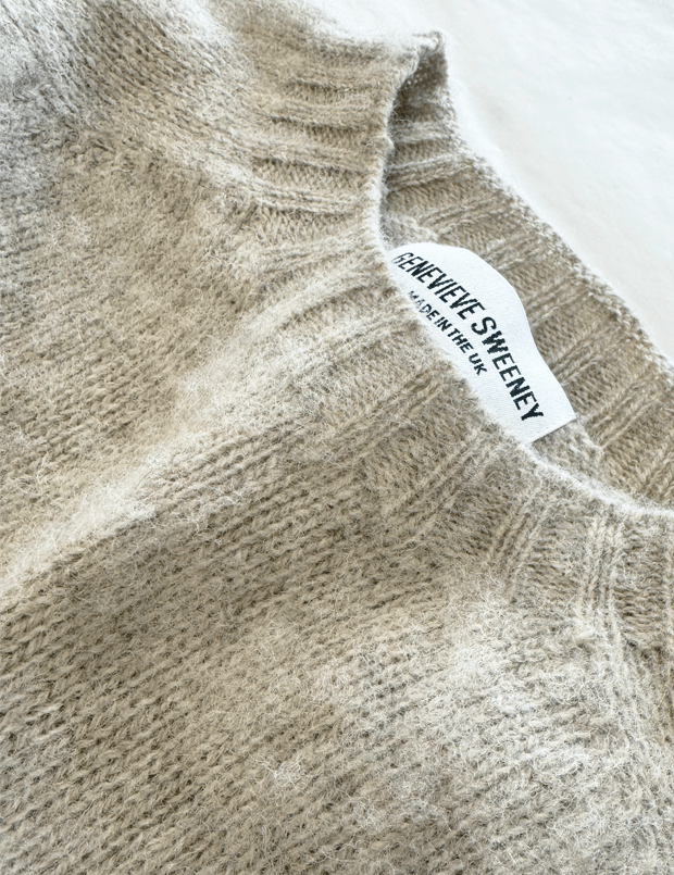 Lunan Brushed Wool Sweater Putty Melange Genevieve Sweeney