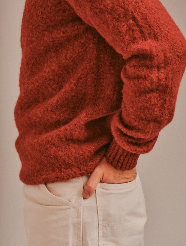 Lunan Brushed Wool Sweater Spiced Red Genevieve Sweeney