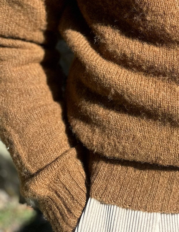 Lunan Brushed Wool Sweater Nutmeg Genevieve Sweeney