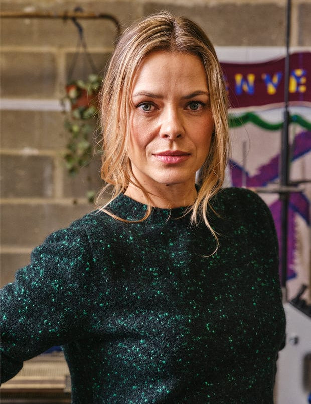 Maud Lambswool Cashmere Sweater Emerald Genevieve Sweeney