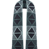 Geometric Lambswool Blanket Scarf Green Genevieve Sweeney