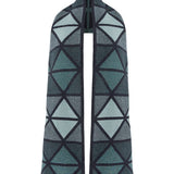 Geometric Lambswool Blanket Scarf Green Genevieve Sweeney