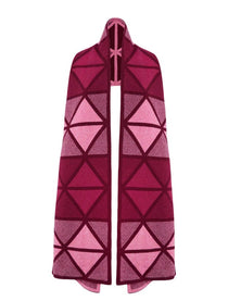 Geometric Lambswool Blanket Scarf Raspberry Pink Genevieve Sweeney