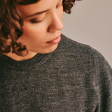 Quin Merino Wool Knitted T-shirt Grey Melange Genevieve Sweeney