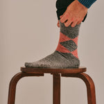 Salpaka Merino Wool Alpaca Argyle Socks Charcoal Genevieve Sweeney