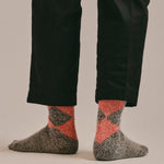 Salpaka Merino Wool Alpaca Argyle Socks Charcoal Genevieve Sweeney