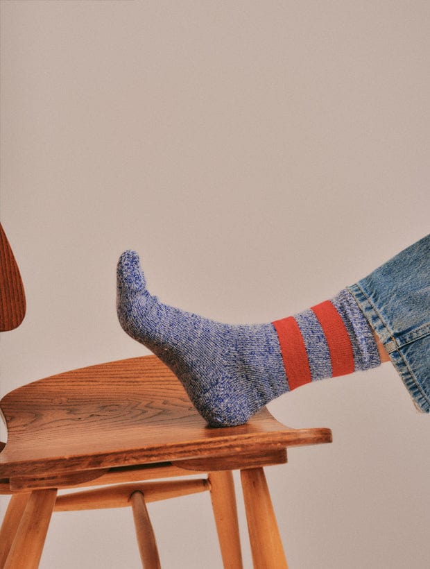 Salpaka Merino Wool Alpaca Marl Socks Royal Blue Genevieve Sweeney
