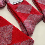 Samar Merino Argyle Sock Red Genevieve Sweeney