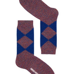 Samar Merino Argyle Sock Blue Genevieve Sweeney