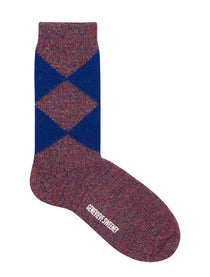 Samar Merino Argyle Sock Blue Genevieve Sweeney