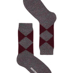Samar Merino Argyle Sock Burgundy Genevieve Sweeney