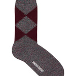 Samar Merino Argyle Sock Burgundy Genevieve Sweeney