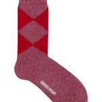 Samar Merino Argyle Sock Red Genevieve Sweeney