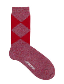Samar Merino Argyle Sock Red Genevieve Sweeney