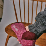 Samar Merino Wool Marl Sock Burgundy Genevieve Sweeney