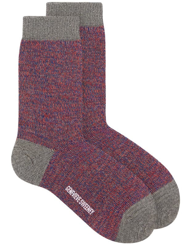Samar Merino Wool Marl Sock Grey Orange Genevieve Sweeney