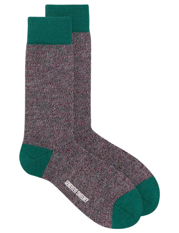Samar Merino Wool Marl Sock Green Genevieve Sweeney
