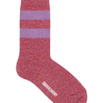 Samar Merino Wool Stripe Sock Red Lilac Genevieve Sweeney