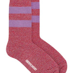 Samar Merino Wool Stripe Sock Red Lilac Genevieve Sweeney