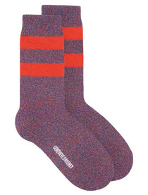 Samar Merino Wool Stripe Sock Orange Genevieve Sweeney
