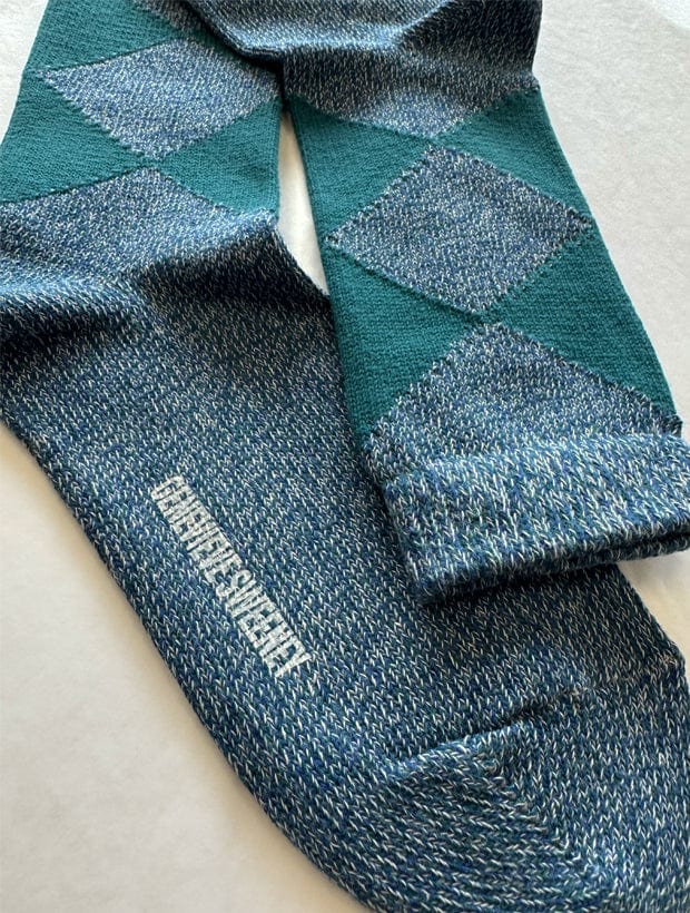 Samar Organic Cotton Argyle Sock Blue Marl Genevieve Sweeney