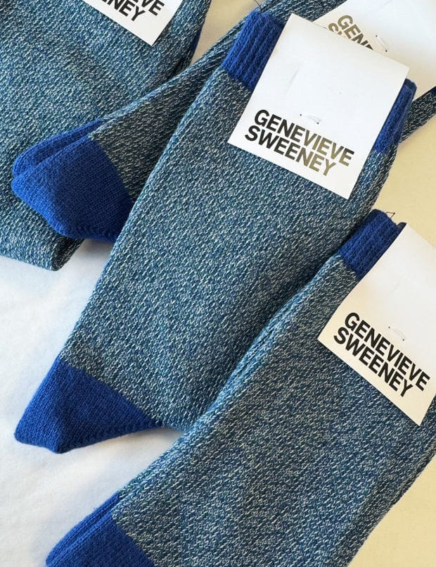 Samar Organic Cotton Sock Blue Marl Genevieve Sweeney