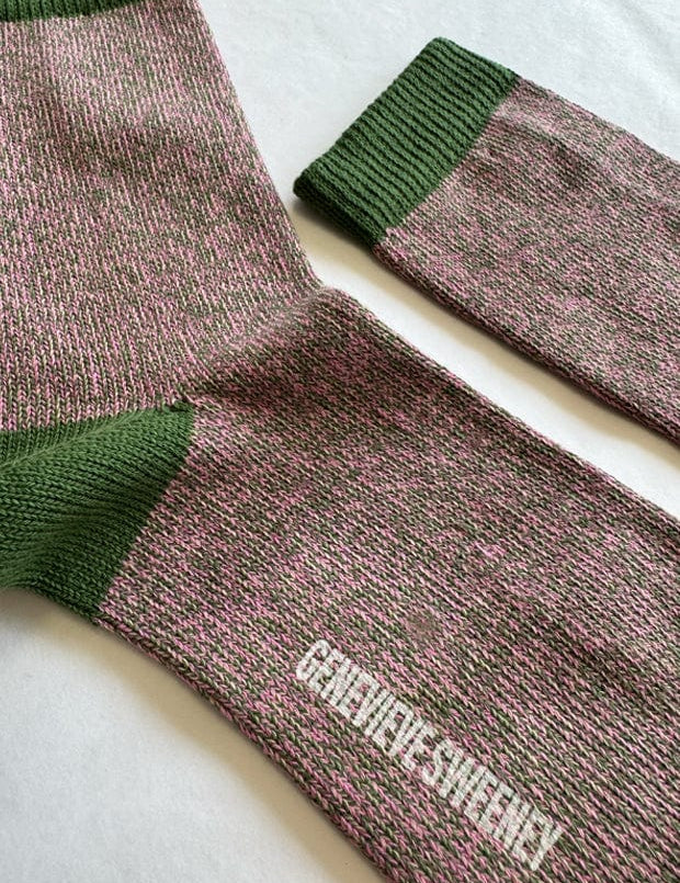 Samar Organic Cotton Sock Pink Marl Genevieve Sweeney