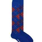 Saryl Merino Argyle Knee High Sock Blue Genevieve Sweeney
