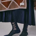Selina Sparkly Geometric Heart Sock Blue Genevieve Sweeney