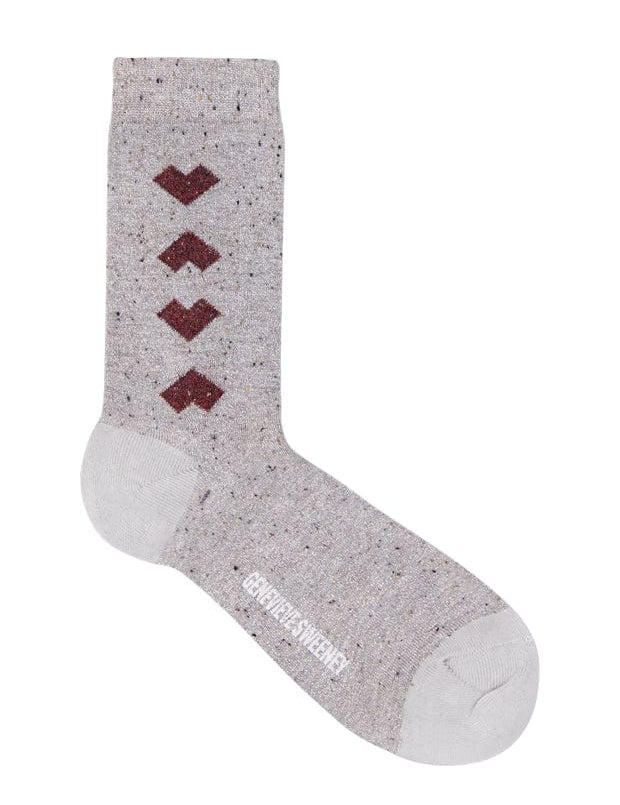 Selina Sparkly Geometric Heart Sock Genevieve Sweeney
