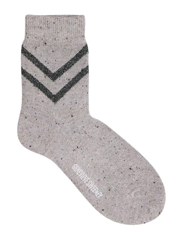 Selina Sparkly Stripe Sock Natural Genevieve Sweeney