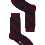 Serora Organic Cotton Stripe Socks Burgundy Genevieve Sweeney