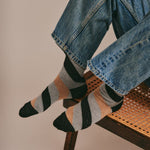 Serora Sparkly Stripe Sock Gold Genevieve Sweeney