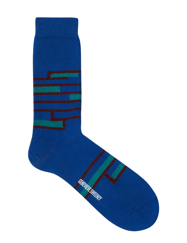 Sette Organic Cotton Stripe Socks Blue Genevieve Sweeney