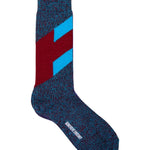 Severn Merino Wool Stripe Sock Turquoise Genevieve Sweeney