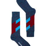 Severn Merino Wool Stripe Sock Turquoise Genevieve Sweeney