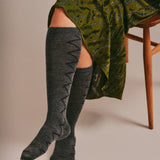 Sia Merino Knee High Socks Dark Grey Genevieve Sweeney