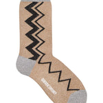 Sigi Sparkly Zig Zag Socks Gold Genevieve Sweeney