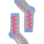 Sigi Sparkly Zig Zag Socks Silver Genevieve Sweeney