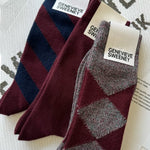 Sock Gift Set Sartorial Stripe Burgundy Genevieve Sweeney