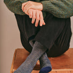 Solline Sparkly Sock Silk Tweed Denim Blue Genevieve Sweeney