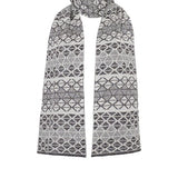 Geometric Sparkly Viscose Cotton Scarf Khaki Genevieve Sweeney